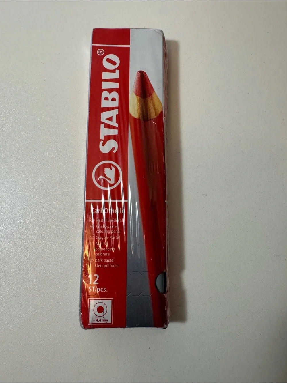 Red Chalk Paste Coloring Pencil Pack - 12 Pieces